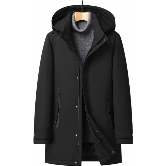 移动端、京东百亿补贴：杉杉 鹅绒羽绒服男中长款一衣五穿可拆卸连帽内胆三合一夹克