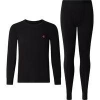 轻薄裸感男式保暖内衣男秋衣秋裤男 黑XL