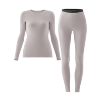 蕉内热皮303+++秋冬男女士保暖套装抗菌加绒打底外穿内衣加厚秋衣秋裤 【女款】榉木灰 XL