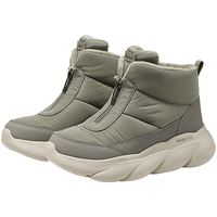 斯凯奇(Skechers)冬靴冬季女鞋厚底增高雪地靴保暖棉鞋中高帮加绒耐磨面包靴168062 摩卡色/MOC 38