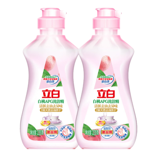 立白 白桃APG洗洁精小苏打柠檬去油污果蔬清洗剂 性价比220g*2瓶+泡泡粉