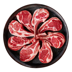 肉鲜厨师 澳洲原切法式羊排1kg 谷饲战斧羊排羊肋排羊肉烧烤食材