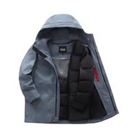 波司登(BOSIDENG)奥莱冬季鹅绒羽绒服男经典商务加厚连帽90绒保暖外套B20144151 抽象条纹灰9R02 170/88A