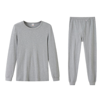 YOUR SUN 宜而爽 男士棉质保暖内衣套装纯棉亲肤柔软透气秋衣秋裤 保暖套装 CA56浅麻灰 XL/175