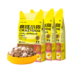 疯狂小狗 老年犬狗粮小耳朵冻干夹心粮4.5kg牛骨高汤中老年通用粮