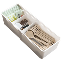 懒角落  伸缩抽屉收纳盒厨房餐具分隔储物盒办公文具整理盒子 宽款 抽屉收纳盒 可伸缩宽款