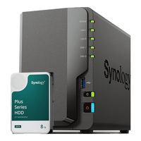 Synology 群晖 DS224+ NAS配1块8TB群晖HAT3300硬盘套装 数据备份一体机