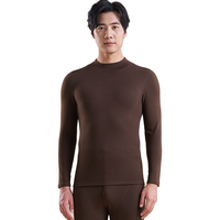 【德绒发热含羊绒蚕丝】7A抑菌中领男士保暖内衣秋衣秋裤套装男