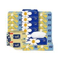 得宝抽纸S码80抽36包无香4层加厚装小雏菊卫生纸巾家用餐巾纸抽纸