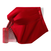 浪莎大红内裤男平角裤结婚喜庆属蛇2条宽松纯棉四角本命年男士内裤 XXL(140-170斤)