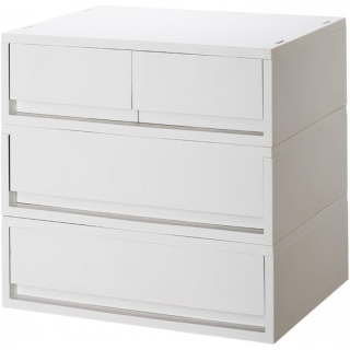 霜山 抽屉式A4文件储物盒 1个双格+2个单格