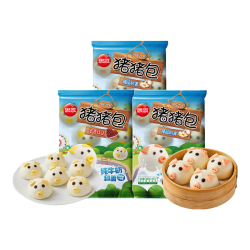 思念 儿童早餐 儿童馒头包子 猪猪包300g 卡通小馒头 速冻生鲜面点 卡通包组合3袋0.9kg