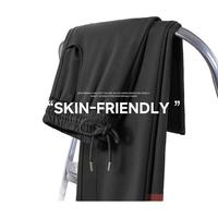 班尼路BALENOS&K系列拼接直筒裤子女春秋休闲风小个子宽松显瘦窄版阔腿裤 深灰#纯色 XL