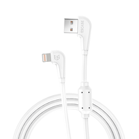 ESCASE 苹果数据线快充iPhoneX/8/7/6/5iPad手机充电线2.1A电源线适用原装充电器线弯头3米加长官方Ci9Plus白