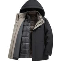 雪中飞 SNOWFLYING【90鸭绒】2024冬季羽绒服男款中长款加厚保暖羽绒外套