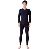  ROMON/罗蒙 山羊绒+桑蚕丝 保暖内衣套装  黑色 M