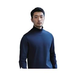 十如仕 T恤男长袖高领保暖纯棉打底衫 蓄热远红外整理T04-02 海军蓝 M