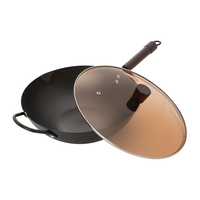 阿米尔 极铁炒锅铁锅无涂层炒菜锅老式铸铁不粘锅已开锅电磁炉燃气专用