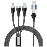  ZiTai/孜泰 五合一充电 数据线  Lightning, Type-C, Micro USB 尼龙织 USB-A 100W 黑 6A