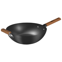 中康 ZHONGKANG铁锅炒锅炒菜锅无涂层已开锅精铁轻便家用防锈电磁炉燃气灶通用锅 34cm单锅+锅盖(家庭大锅) 34cm