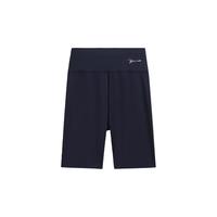 英氏（YEEHOO）女童裤子儿童打底裤2025夏季装高腰紧身运动瑜伽短裤薄款 精致花朵深蓝 120