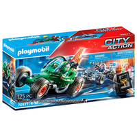 摩比世界（playmobil）城市行动系列 警用卡丁车盗贼追捕玩具
