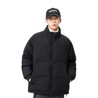 雪中飞 SNOWFLYING90鸭绒短款羽绒服男户外2024运动撞色时尚加厚休闲保暖款 黑色 L(175/92A)