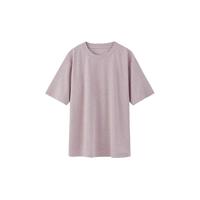 无印良品（無印良品 MUJI）男女通用 珠地网眼 T恤 男式女式 无性别 短袖上衣打底衫AB18CC4S 烟熏粉色 M (165/88A)