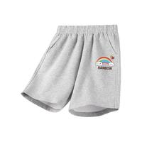 MQDMINI 纯棉 儿童短裤 灰色彩虹小标 110