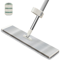 百家好世特大号铝板平板拖把家用一拖净免手洗2024酒店地拖加长50cm拖布 【50cm系列】铝板拖把+2布