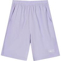 鸿星尔克 儿童男童运动短裤运动休闲短裤百搭薄款短裤 浅粉紫 165