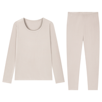 森马 Semir秋季保暖内衣女休闲时尚舒适简约内搭磨毛打底秋衣秋裤套装女