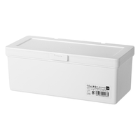 SANADA SEIKO 日本桌面杂物收纳盒日常化妆品线团小零件带盖塑料整理盒