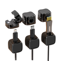 登比磁吸理线器桌面数据线手机线充电线固定器免打孔无痕充电线束线器 固定款磁吸理线器【黑色3个装】