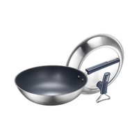 SUPOR 苏泊尔 炒锅有钛2代无涂层不锈钢不粘炒菜锅少油烟家用燃气电磁炉通用 有钛升级-无涂层30CM