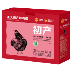 正大食品 正大 初产鲜鸡蛋 30枚 1.29kg 谷物鸡蛋礼盒  整箱装  源头直发 初产蛋30枚2.58斤