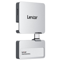 雷克沙（Lexar）512GB/1TB/2TB/4TB PSSD高速移动固态硬盘Type-c USB3.2 SL400手机固态硬盘+扩展坞套装 银色 2TB