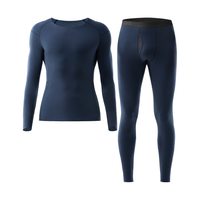 蕉内热皮502++保暖内衣打底衫抗菌秋衣秋裤男女士套装 【男】深蓝 M