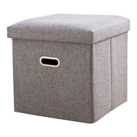 友纳（YOUNA） 多功能收纳凳子储物凳可坐成人 折叠椅子家用沙发换鞋凳整理盒箱 手提款-灰色【31*31*31cm】