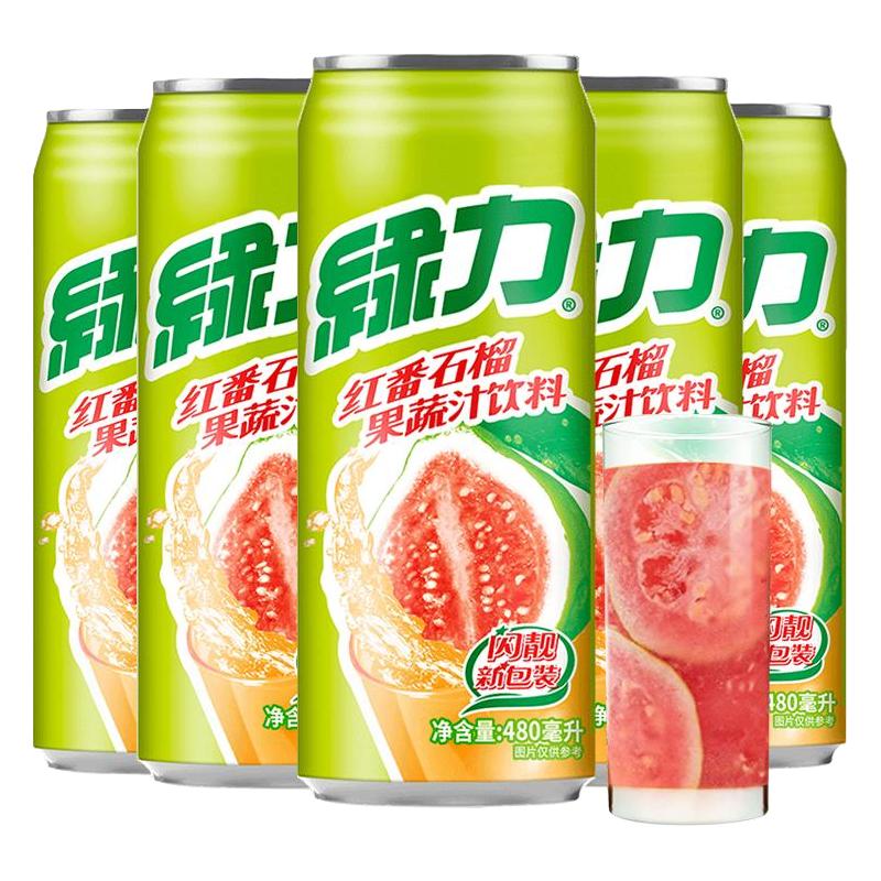  绿力 台湾生产 果味饮品  红番石榴味 包装 480ml