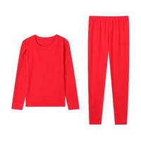 香蜜闺秀（GOSO）棉质保暖内衣男女士秋衣秋裤红品套装4件套礼盒装送男女友 女士保暖礼盒-薄款大红 M