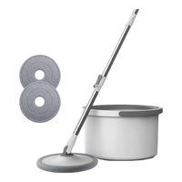 鸿迪（HONGDI）旋转拖把家用免手洗拖布拖把桶套装懒人墩布桶脏清分离拖地 悬浮桶+不锈钢杆+2拖布