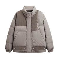 23年冬季简约拼接保暖休闲短款羽绒服保暖外套