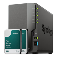 Synology 群晖 DS224+NAS配2块12TB群晖HAT3300硬盘套装 数据备份一体机