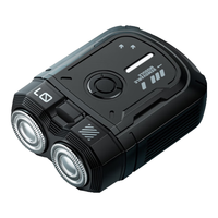 倍量 电动剃须刀迷你便携刮胡刀机甲礼盒套装父亲老公男友 【全身水洗+快充+礼盒装】金属黑