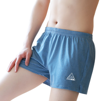 Langsha 浪莎 男士内裤男纯棉宽松舒适阿罗裤居家大码透气睡裤平四角短裤头 2XL