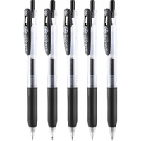 斑马牌（ZEBRA） JJ15速干中性笔考试用按动签字笔财务办公彩色水笔0.5mm 黑色BK 5支装