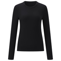 京东京造京东京造羊毛圆领女士打底衫秋衣女保暖长袖T恤黑色 XL