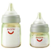 evorie 爱得利 玻璃奶瓶新生婴儿0到6个月防呛防胀气初生小奶瓶160ml