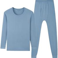 三枪保暖内衣男纯棉圆领秋衣秋裤套装女薄款抗静电青少年保暖裤